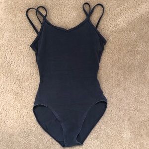 Black cross back ballet leotard
